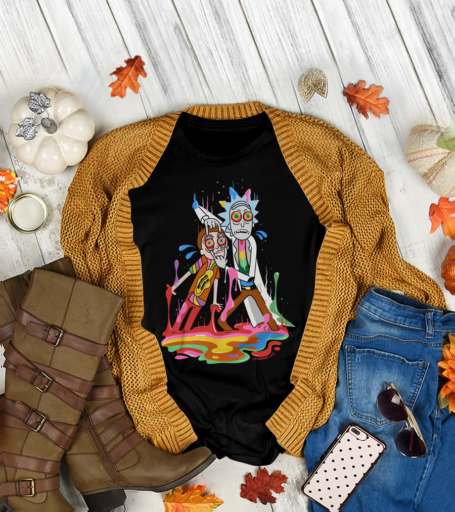 Rick And Morty Trippy Colorful Surreal Adventure T-Shirt