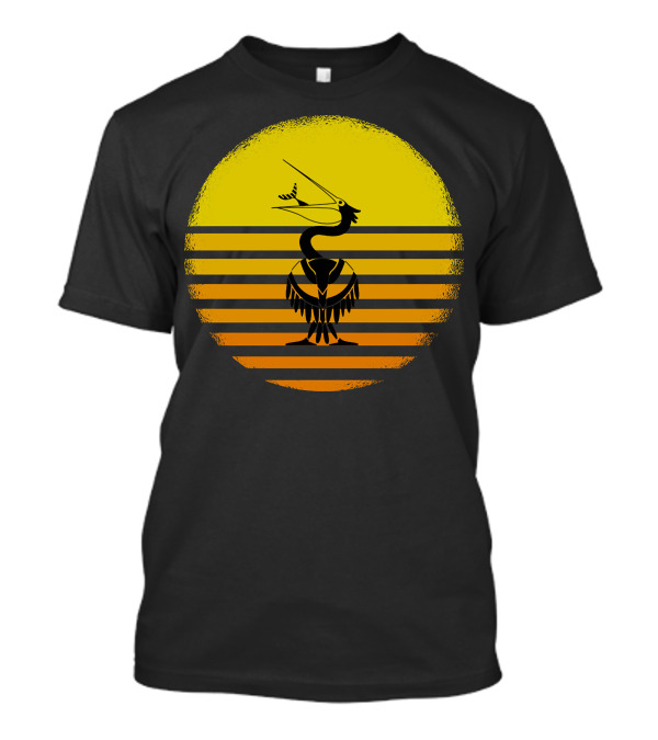 Vintage Heron Sunset Stripes T-Shirt