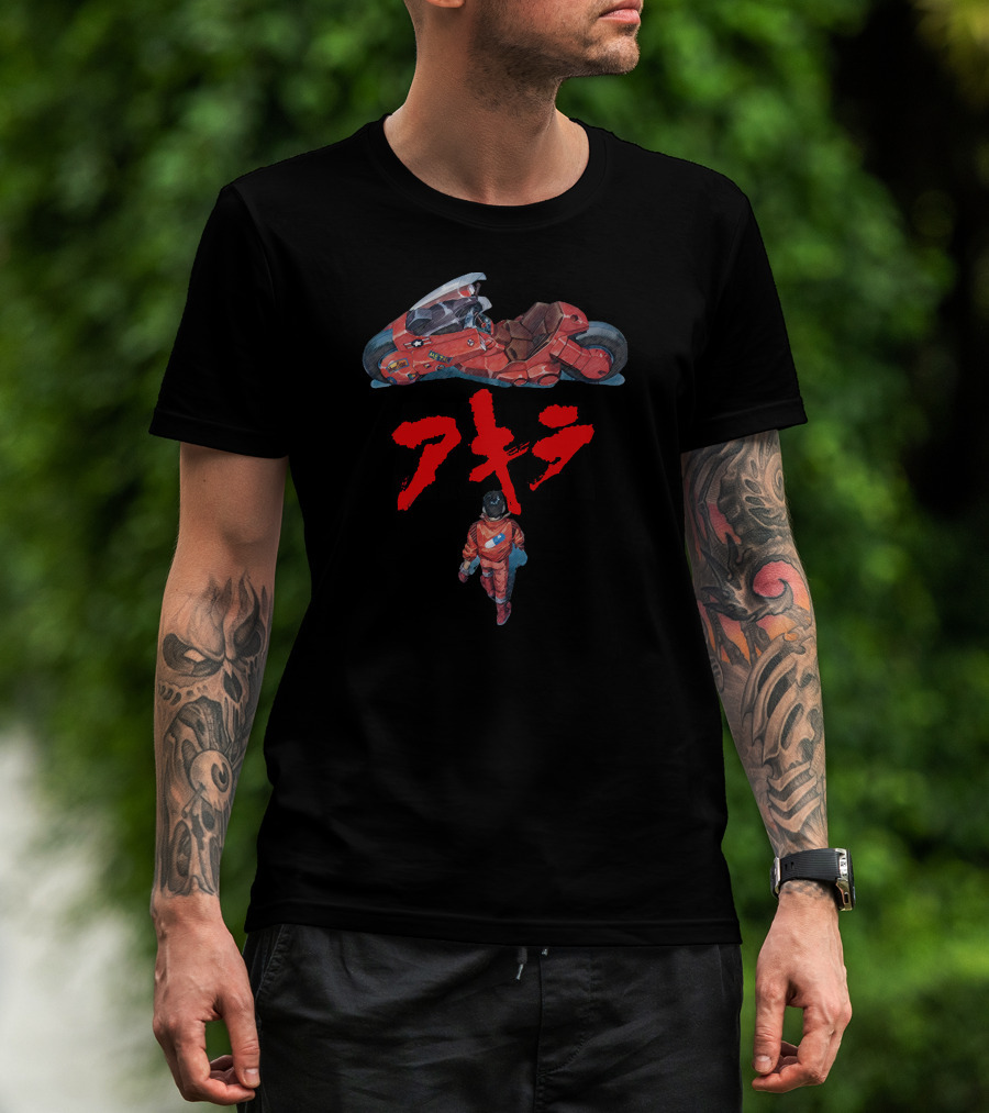 Akira Iconic Red Motorcycle And Kaneda T-Shirt