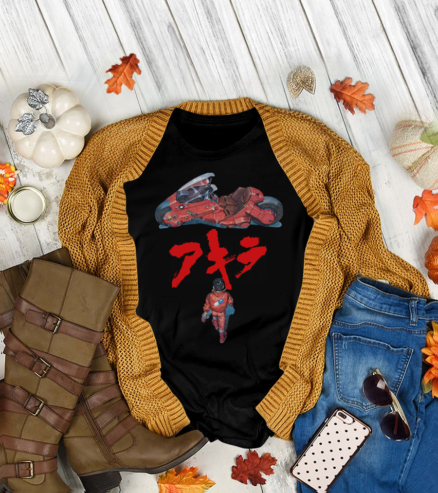 Akira Iconic Red Motorcycle And Kaneda T-Shirt