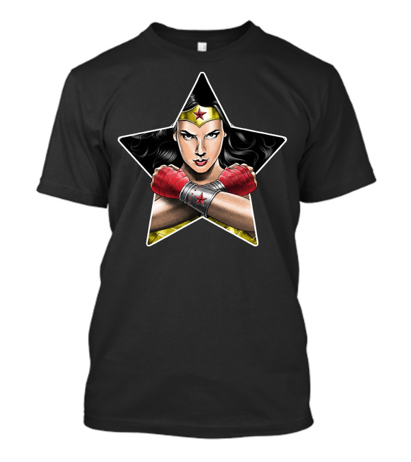 Wonder Gal Star Icon With Red Gloves And Silver Bracelets T-Shirt