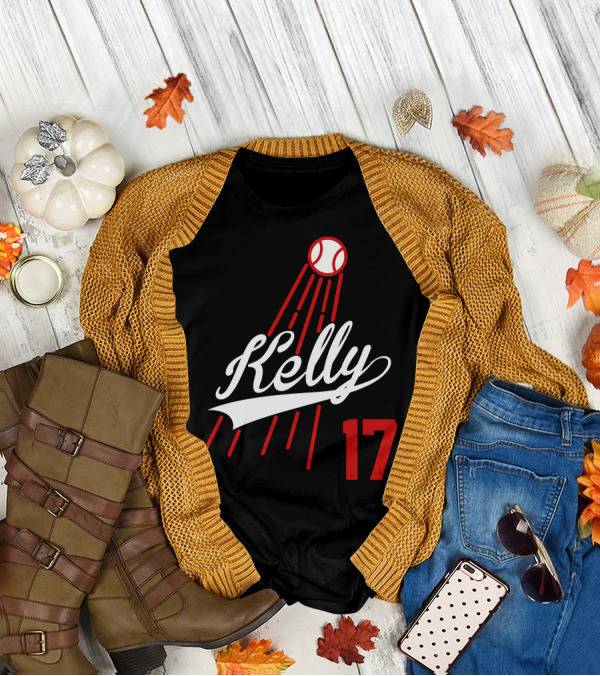 Kelly 17 Baseball Design Dodgers Style Sportswear T-Shirt