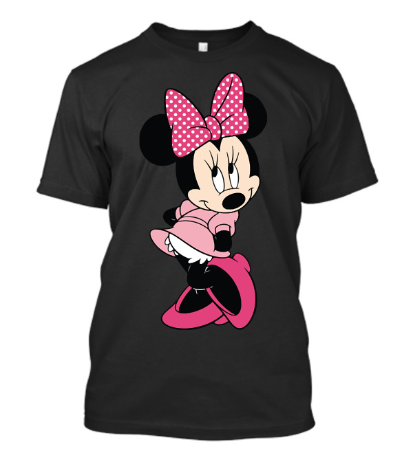 Minnie Mouse Pink Polka Dot Bow And Dress Iconic Pose T-Shirt