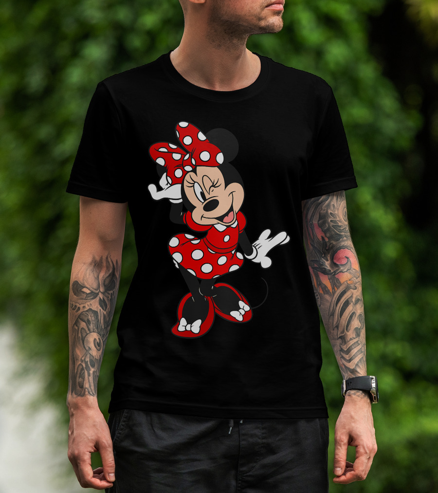 Minnie Mouse Red Polka Dot Dress Winking Pose T-Shirt