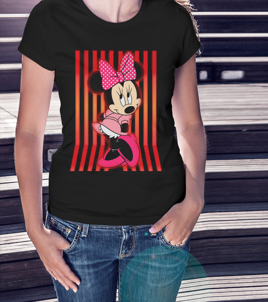Minnie Mouse Bow Stripe Pose T-Shirt