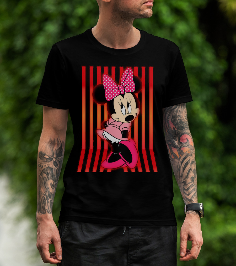 Minnie Mouse Bow Stripe Pose T-Shirt