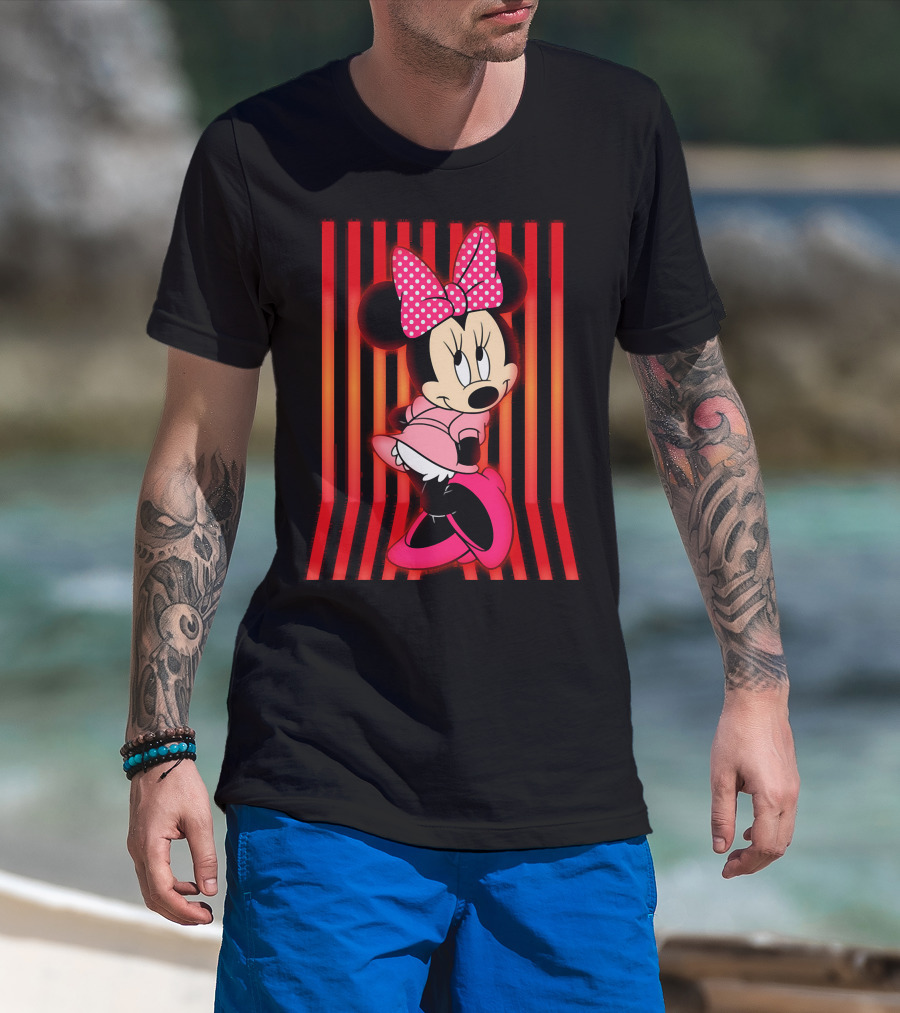 Minnie Mouse Bow Stripe Pose T-Shirt