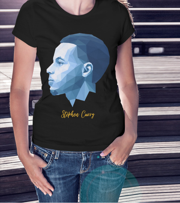 Stephen Curry Geometric Blue Polygon T-Shirt