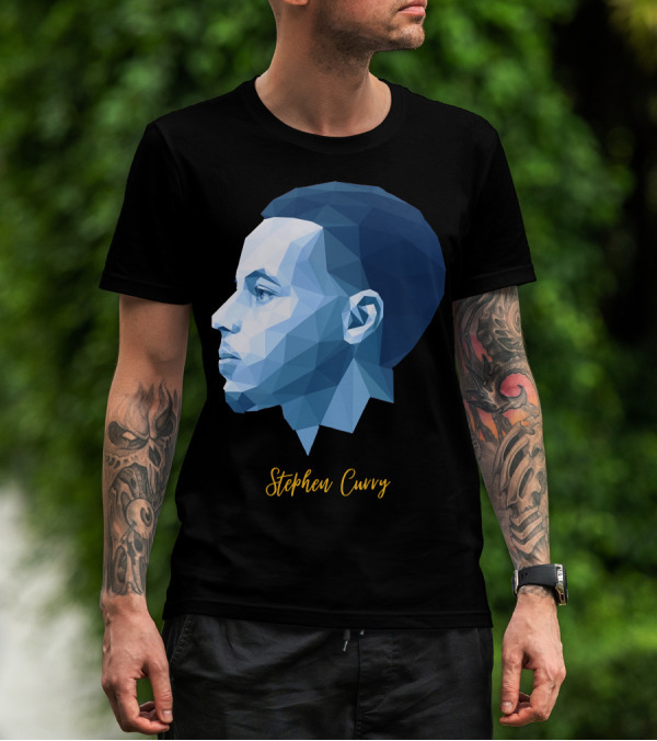 Stephen Curry Geometric Blue Polygon T-Shirt