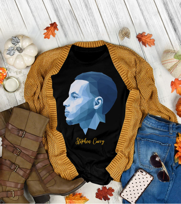 Stephen Curry Geometric Blue Polygon T-Shirt