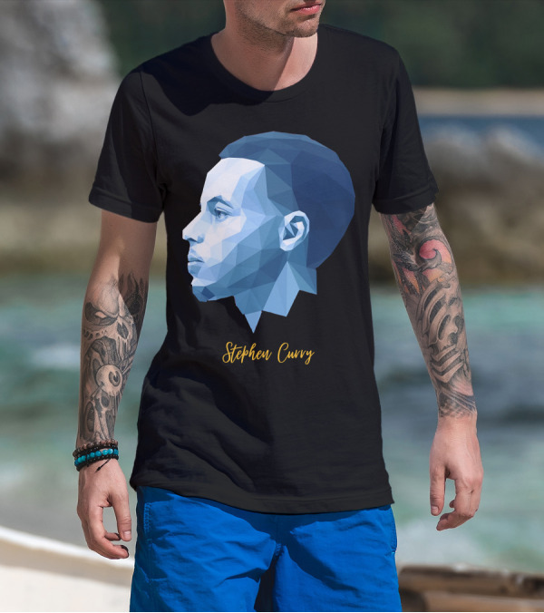 Stephen Curry Geometric Blue Polygon T-Shirt