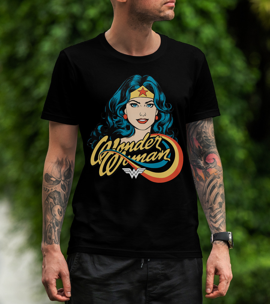 Wonder Woman Retro Style With Classic T-Shirt