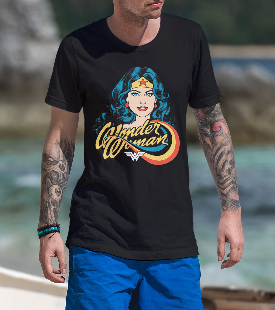 Wonder Woman Retro Style With Classic T-Shirt