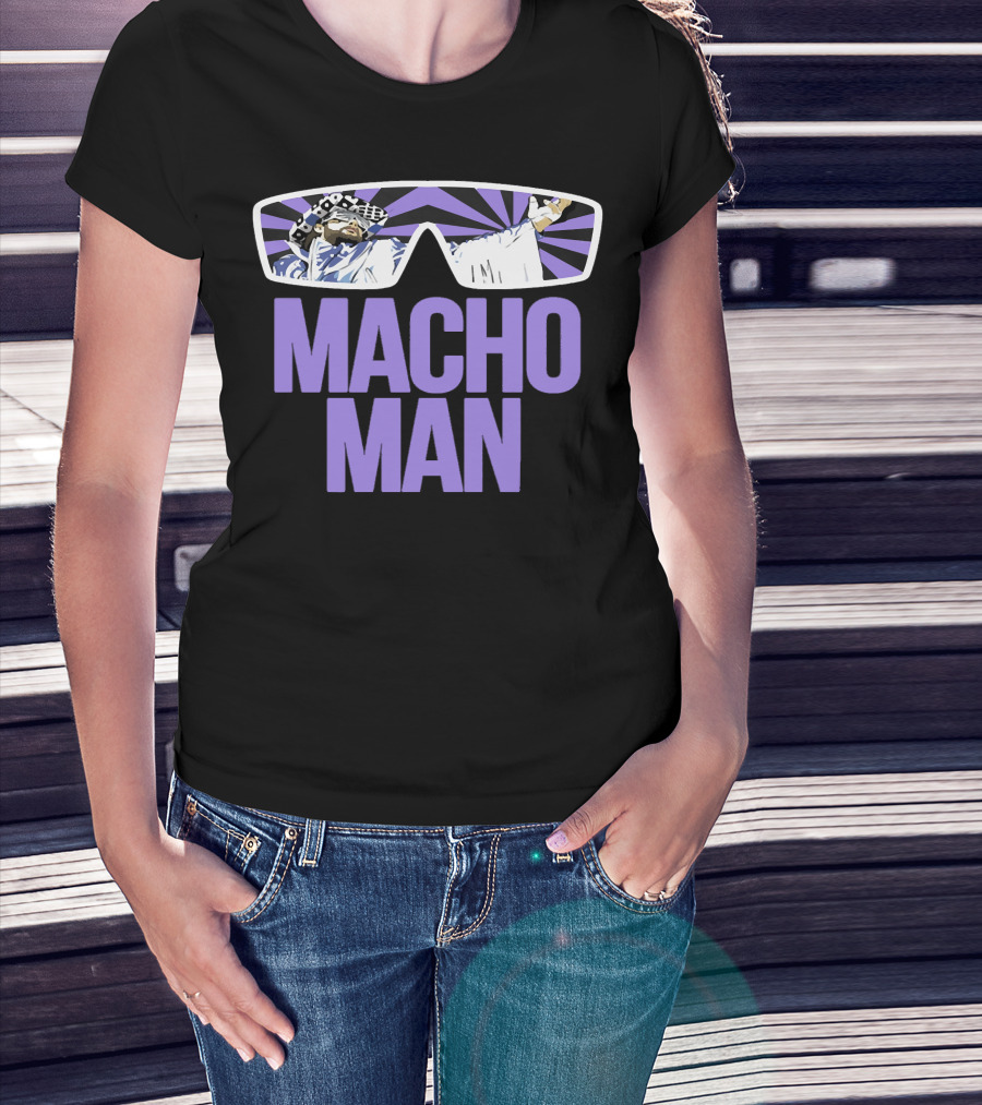 Macho Man Purple Shades Wrestling Starburst T-Shirt