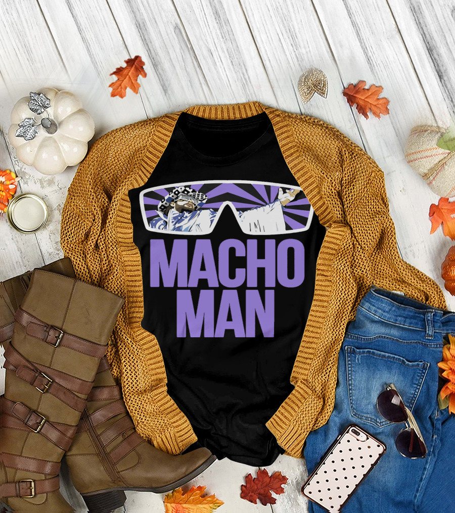 Macho Man Purple Shades Wrestling Starburst T-Shirt