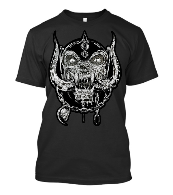 Motordead Motorhead Skull Logo With Tongue And Chains T-Shirt