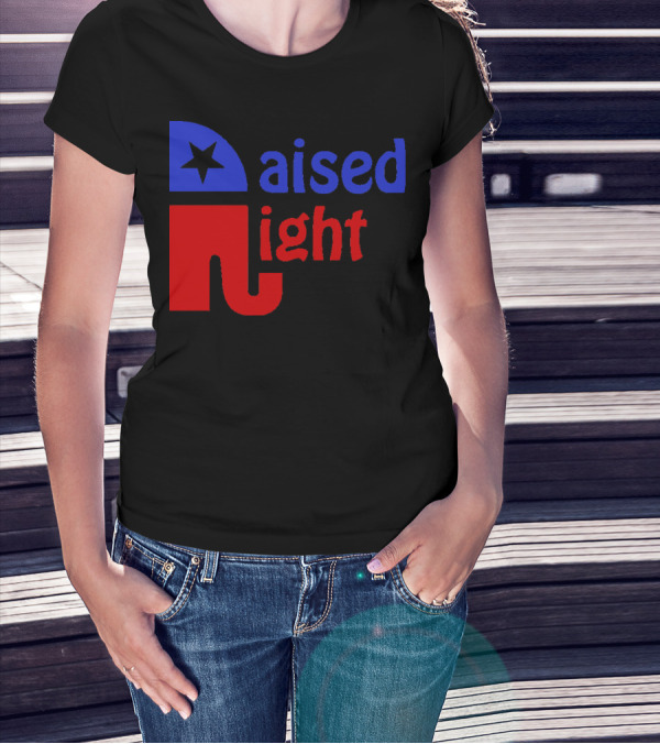 Raised Right Republican Elephant And Star T-Shirt