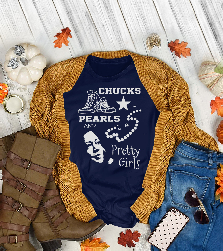 Chucks Pearls and Pretty Girls Kamala Harris T-Shirt