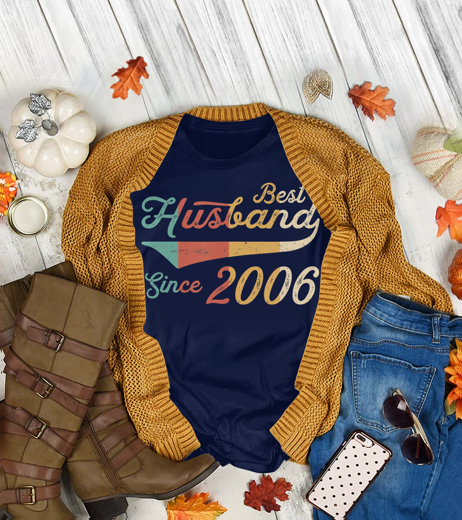 Best Husband Since 2006 15 Year Wedding Anniversary Husband T-Shirt