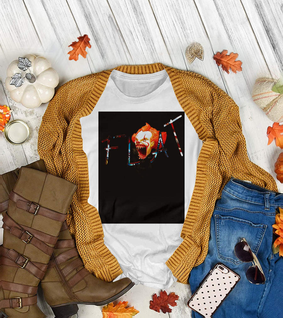 Oh They Float Georgie Pennywise Horror Clown Face T-Shirt