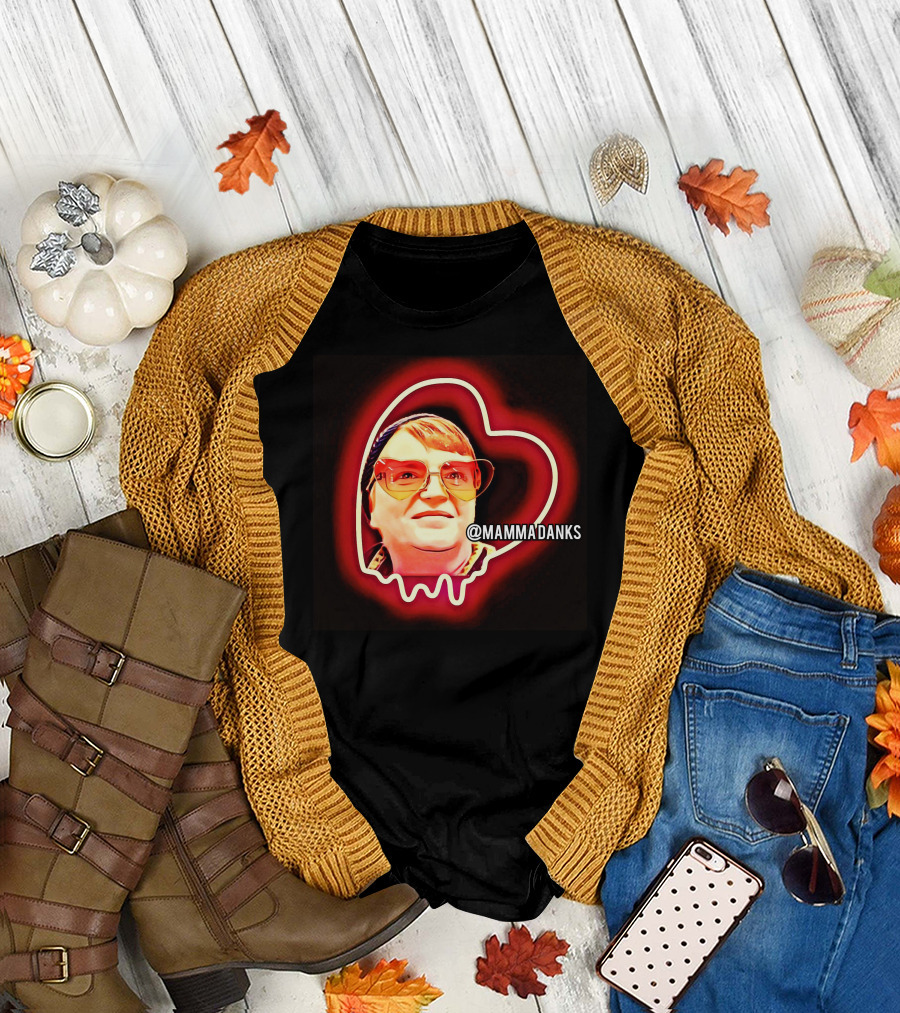 Client @mammadanks Heart-Shaped Neon Glow Portrait Classic 76 T-Shirt