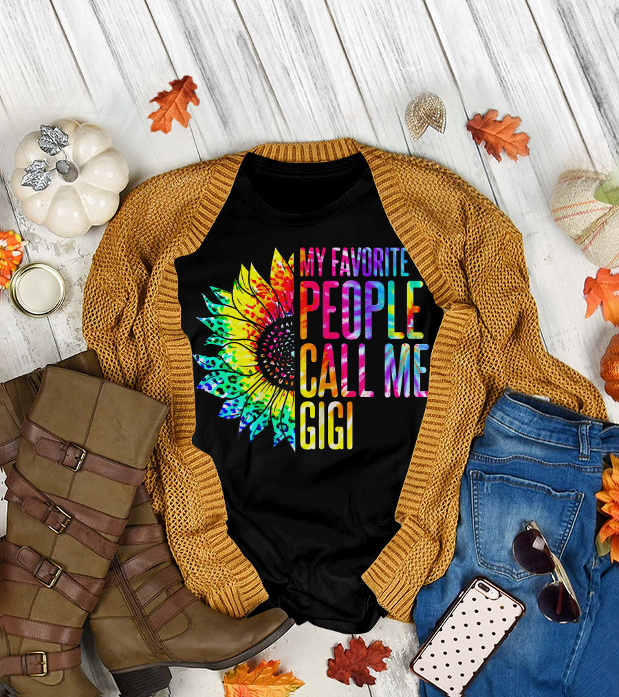 My Favorite People Call Me Gigi Colorful Sunflower T-Shirt
