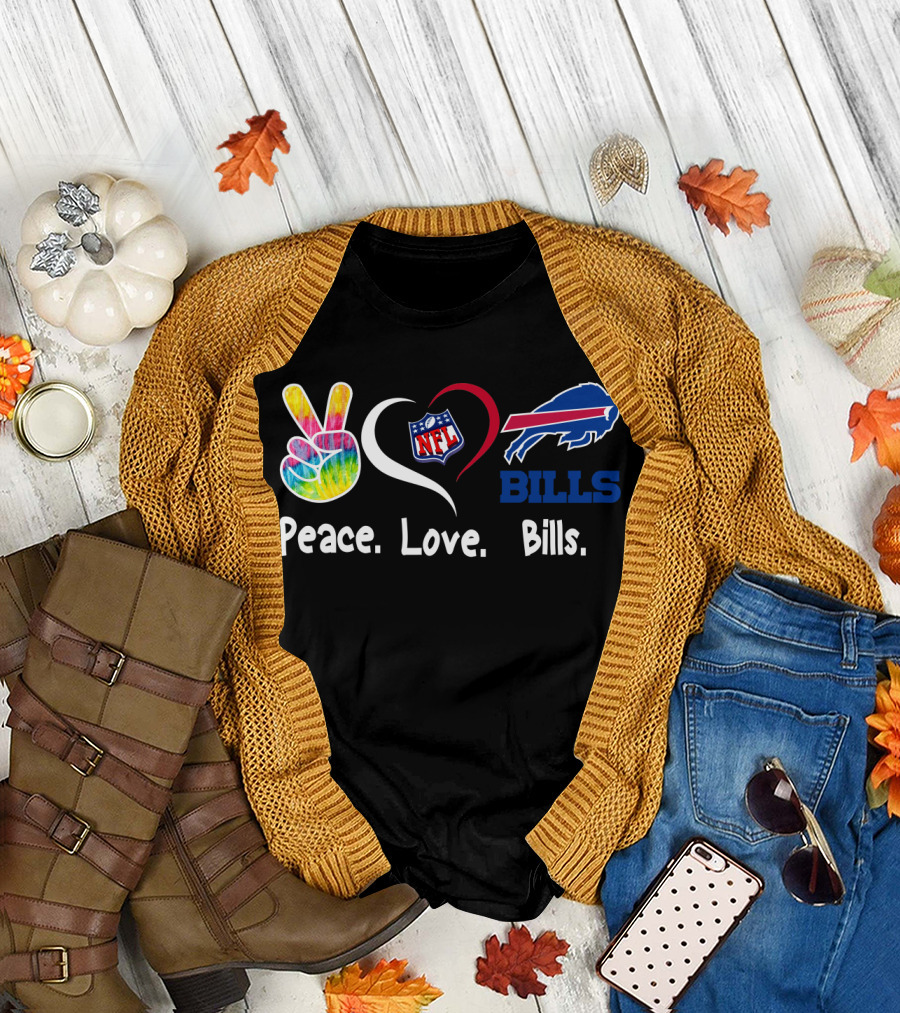 Peace Love NFL Buffalo Bills T-Shirt