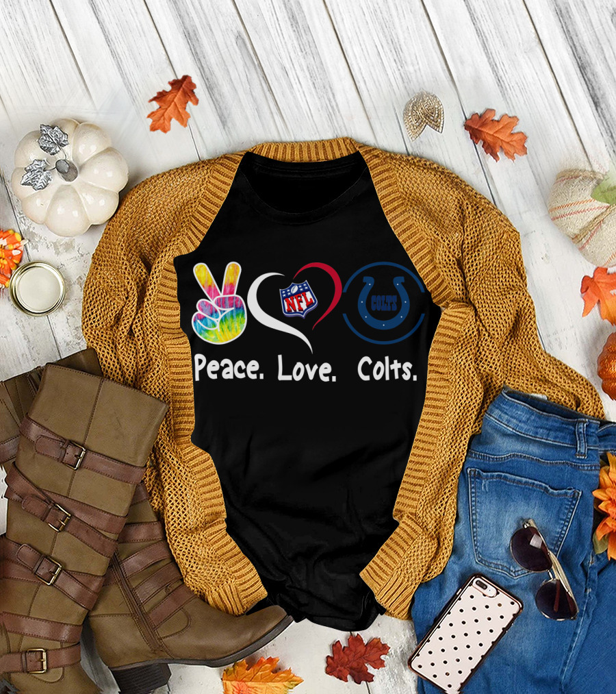 Peace Love Colts NFL Colts T-Shirt