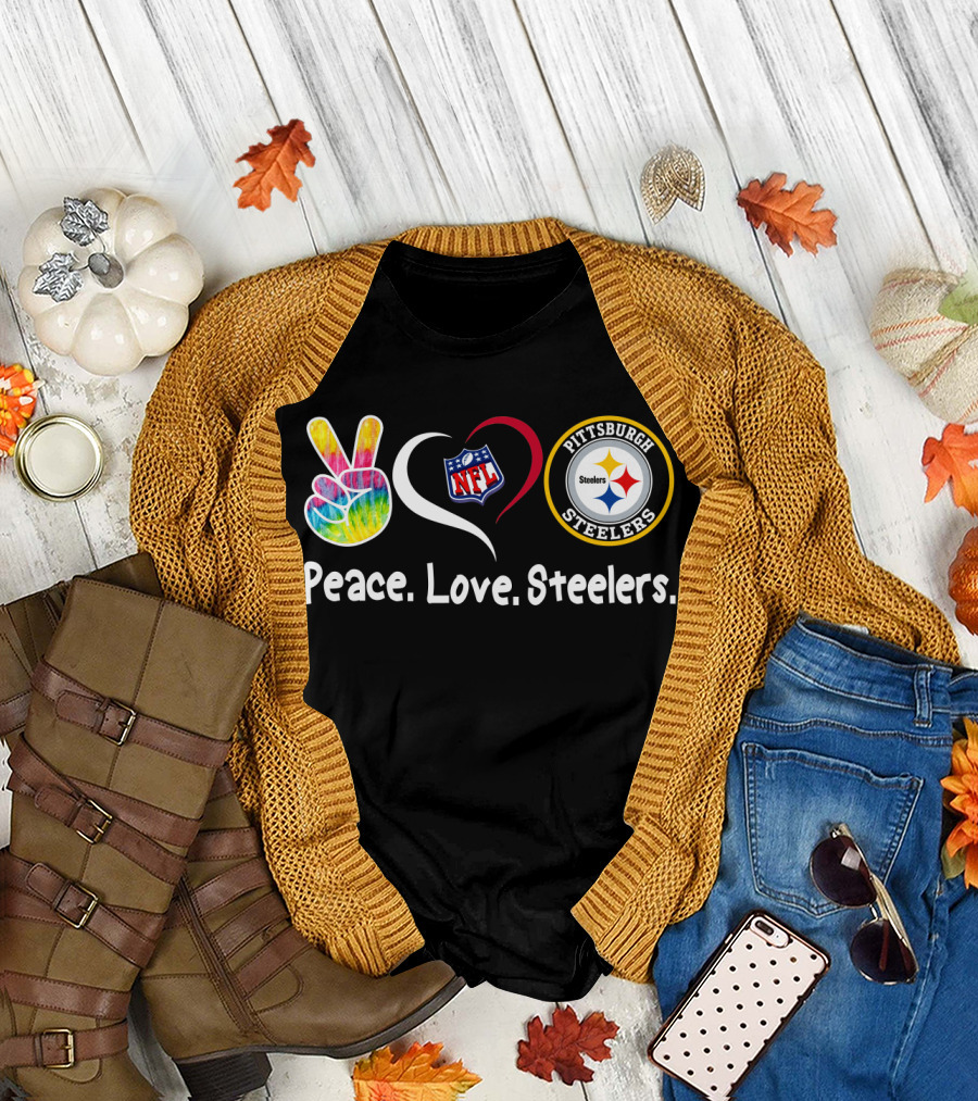 Peace Love NFL Pittsburgh Steelers T-Shirt
