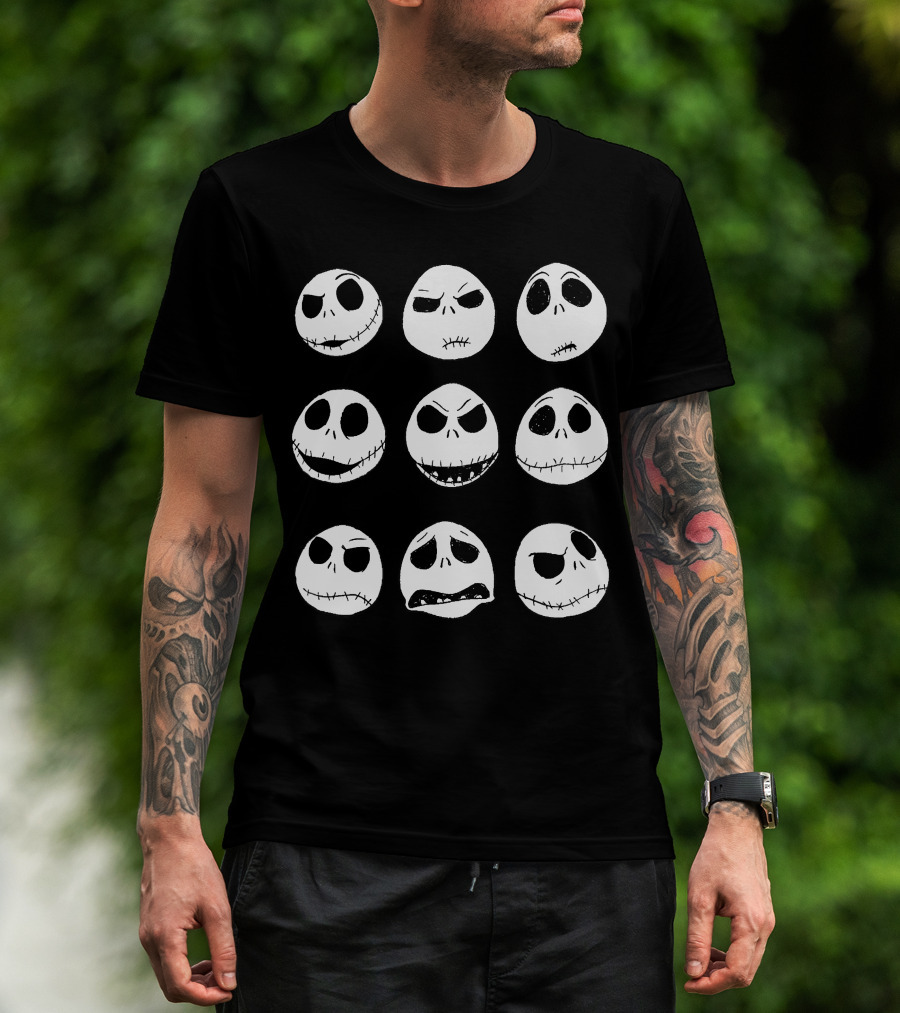 Jack Skellington Nine Expressions Faces T-Shirt
