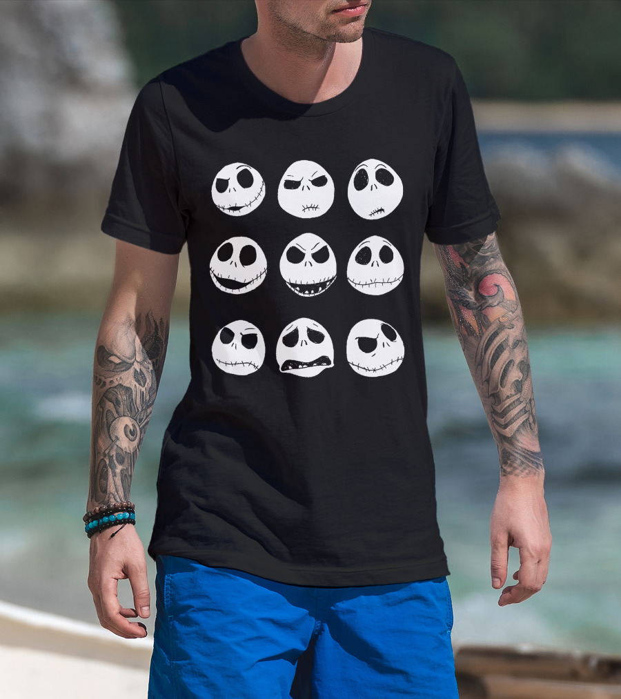 Jack Skellington Nine Expressions Faces T-Shirt