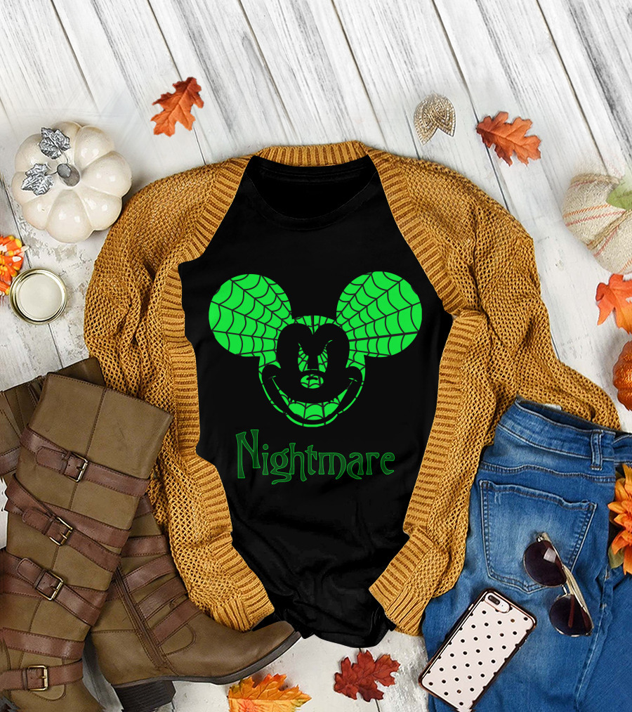 Nightmare Web Pattern Icon with Mouse Ears T-Shirt