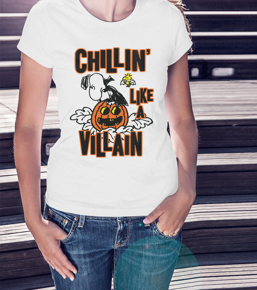 Chillin’ Like A Villain Halloween Pumpkin And Characters T-Shirt