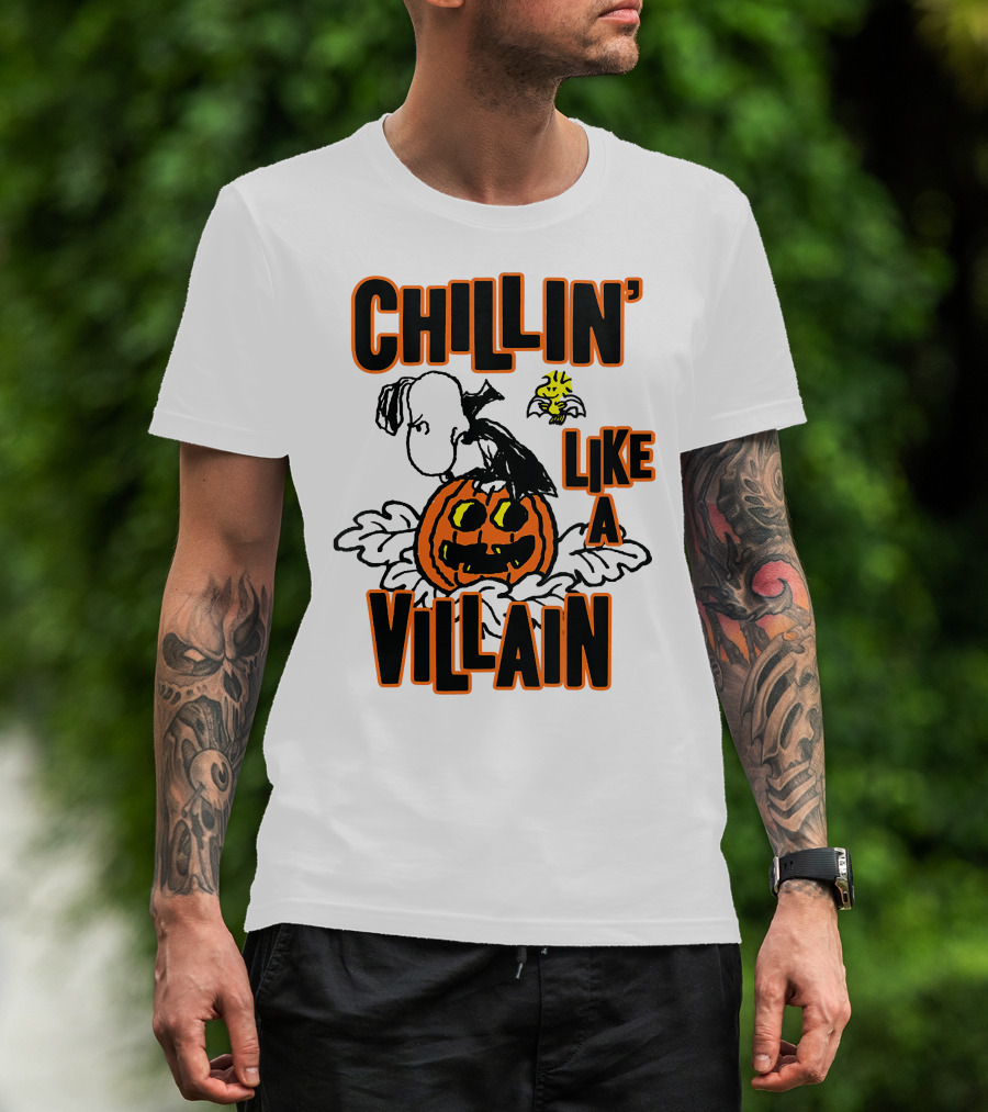 Chillin’ Like A Villain Halloween Pumpkin And Characters T-Shirt