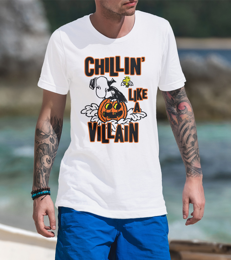 Chillin’ Like A Villain Halloween Pumpkin And Characters T-Shirt