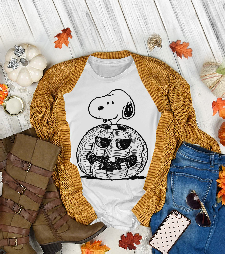 Snoopy Halloween Jack O Lantern Peanuts T-Shirt