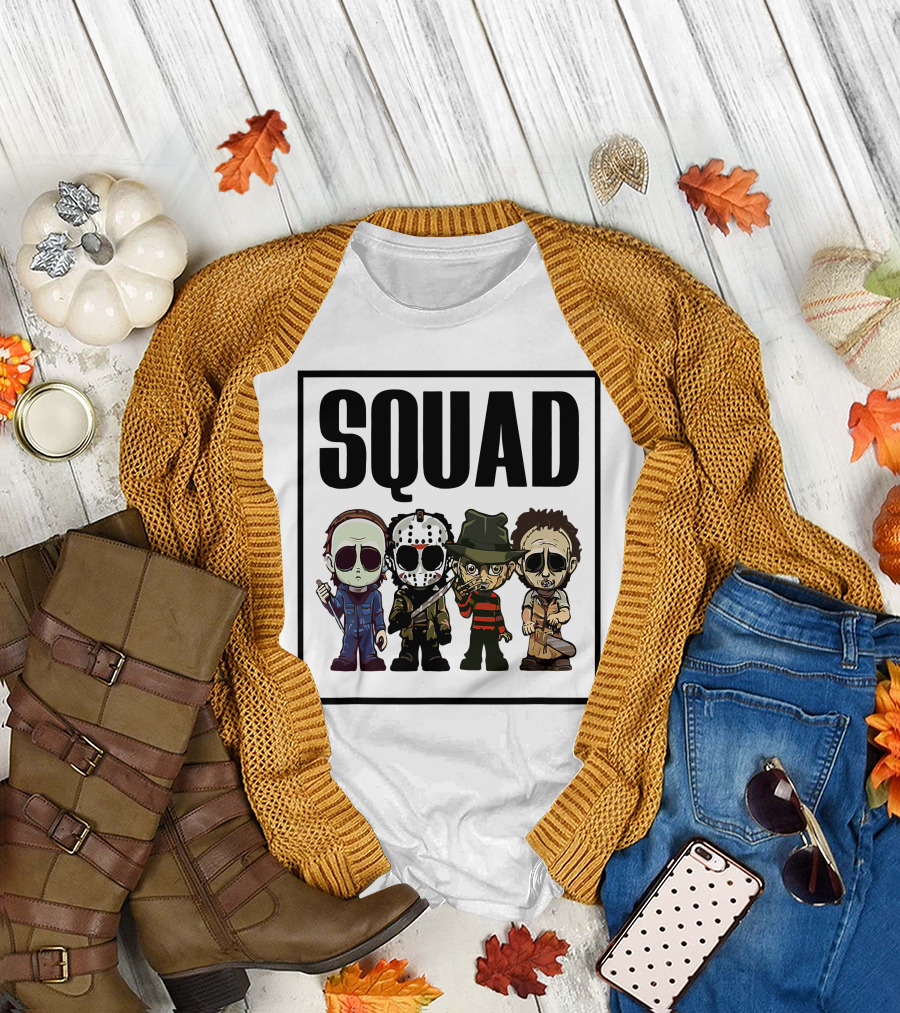 SQUAD Halloween Horror Characters Icons T-Shirt