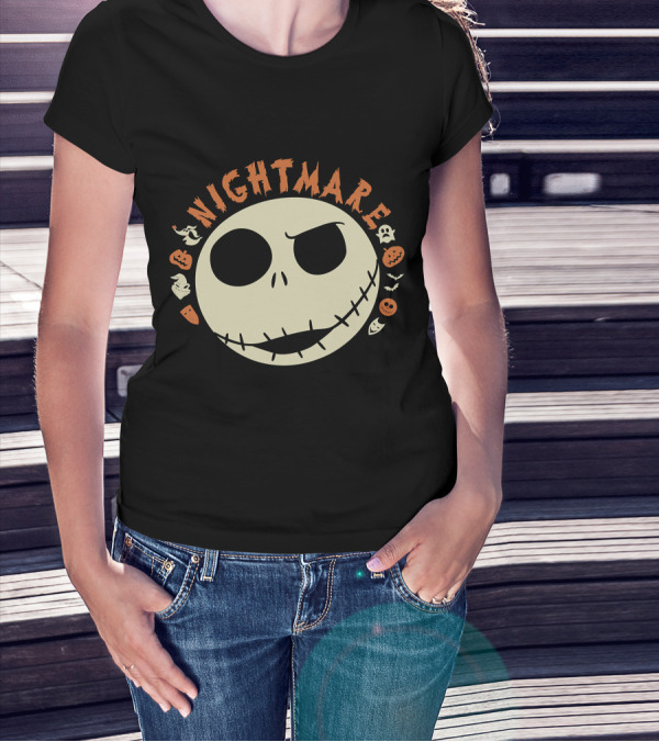 The Nightmare Before Christmas Jack Skellington Halloween Face T-Shirt