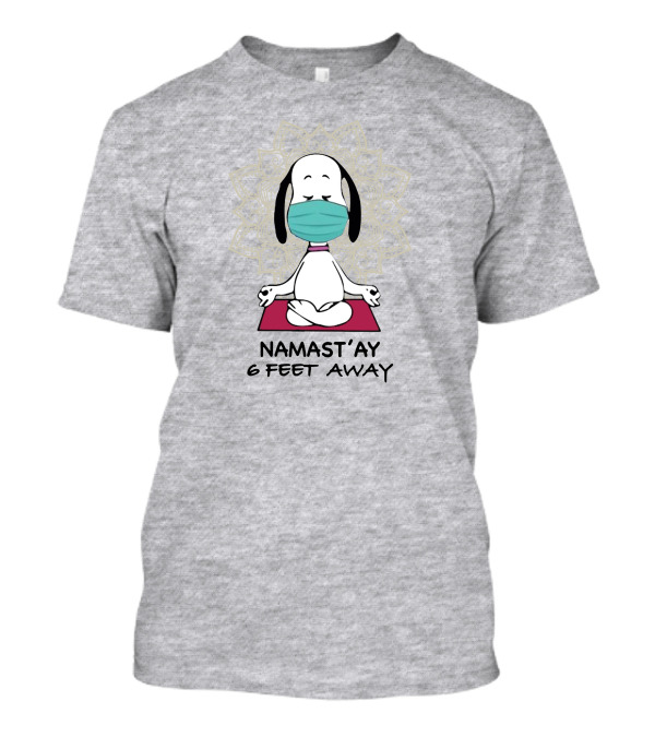 Namast'ay 6 Feet Away Snoopy Yoga Mandala Mask T-Shirt
