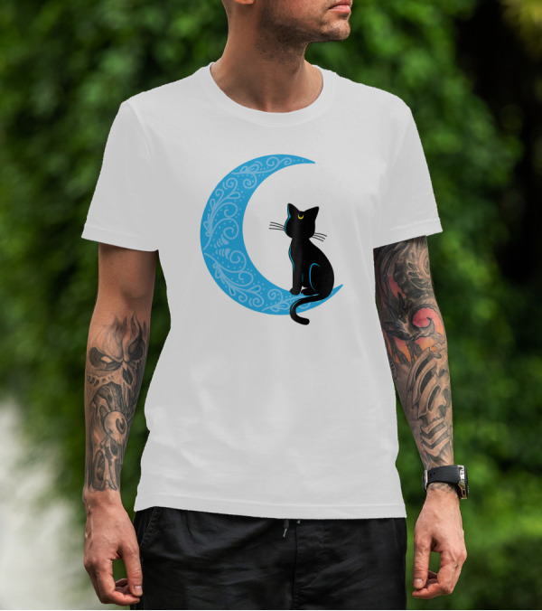 Black Cat Crescent Moon Sailor Guardian T-Shirt