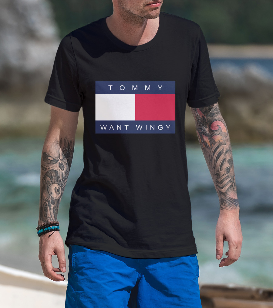 TOMMY WANT WINGY Red White Blue T-Shirt