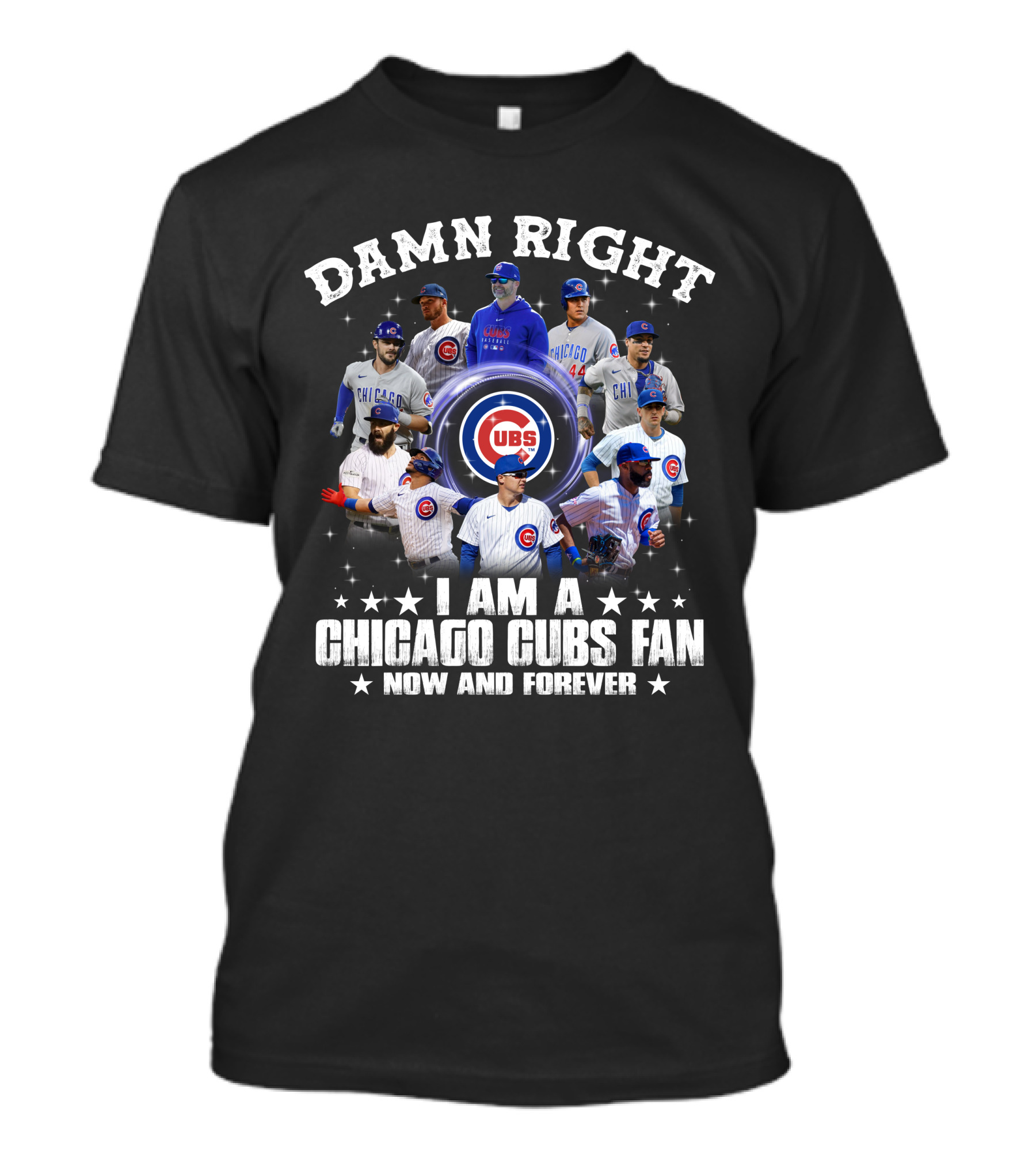 Damn Right I Am A Chicago Cubs Fan Now And Forever Cubs Players T-Shirt