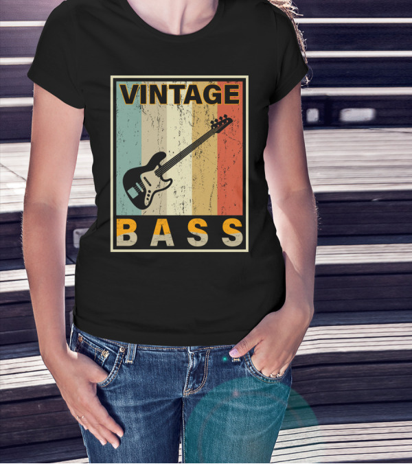 VINTAGE BASS LOVE RETRO GUITAR MUSIC T-Shirt
