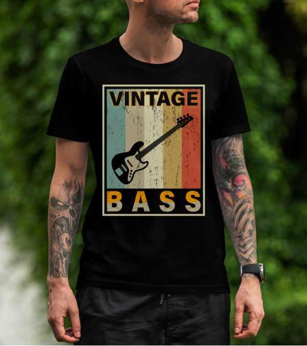 VINTAGE BASS LOVE RETRO GUITAR MUSIC T-Shirt