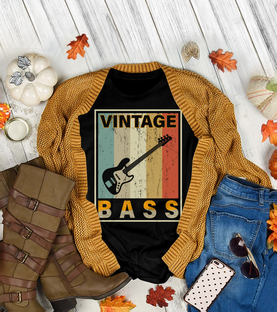 VINTAGE BASS LOVE RETRO GUITAR MUSIC T-Shirt