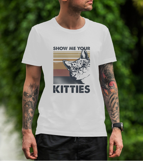 Show Me Your Kitties Retro Cat T-Shirt