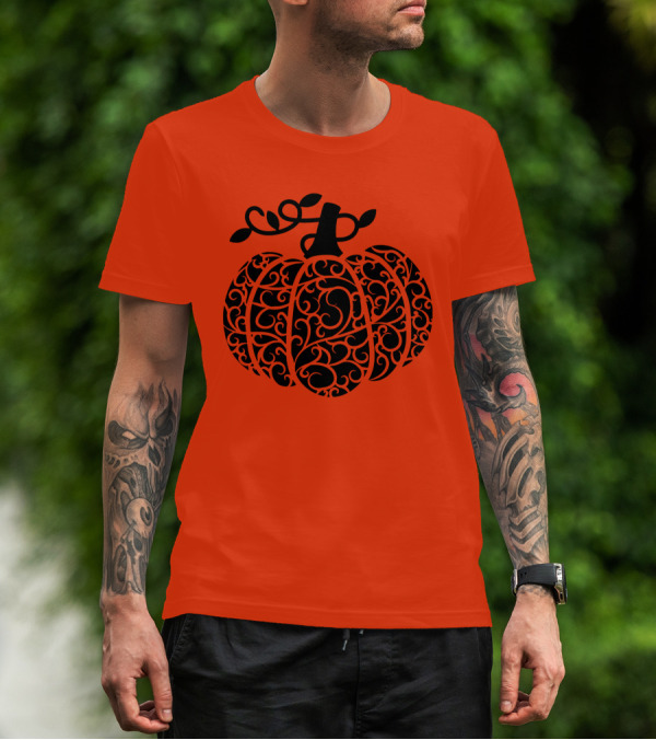 Fall Pumpkin Swirly Pumpkin Women Cute Fall T-Shirt