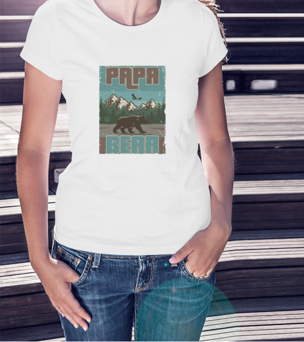 Papa Bear Mountains And Forest T-Shirt