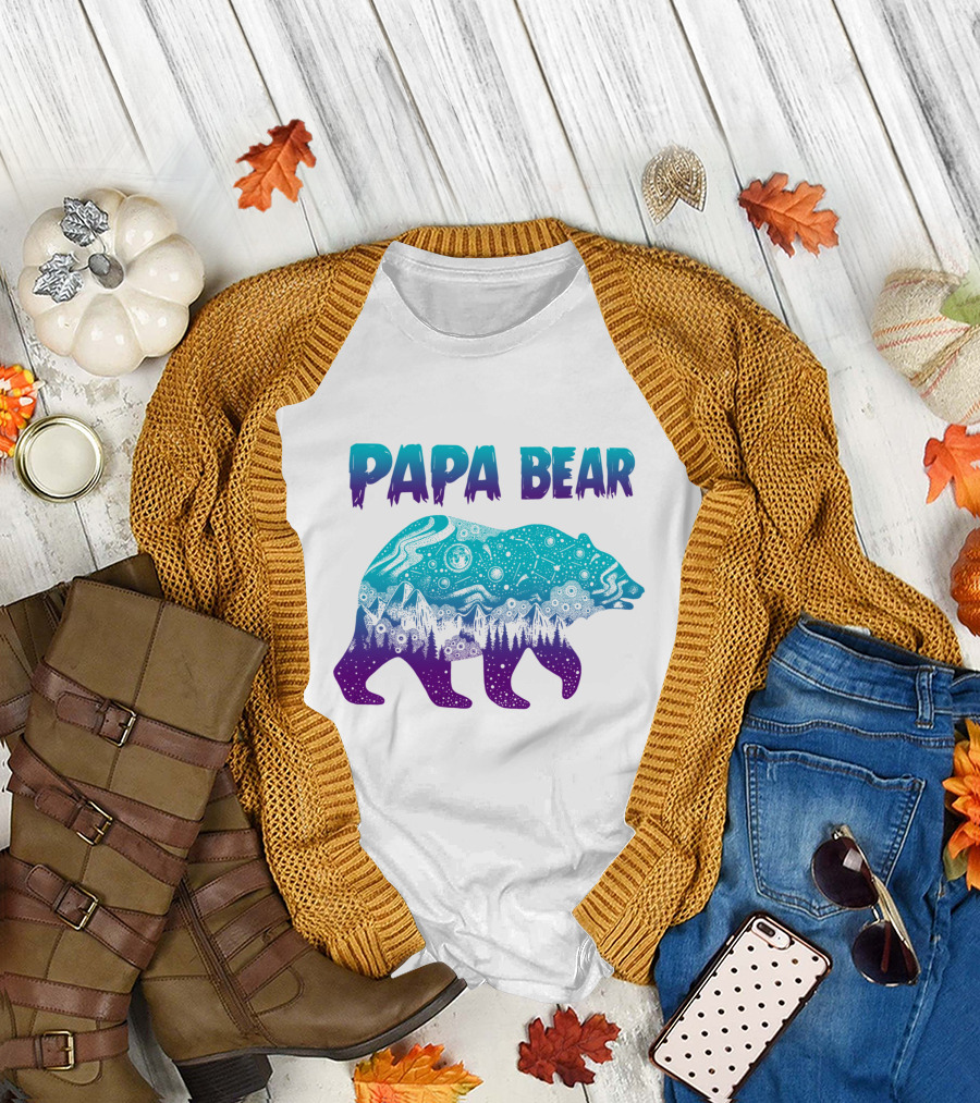 PAPA BEAR Cosmic Mountain Bear T-Shirt