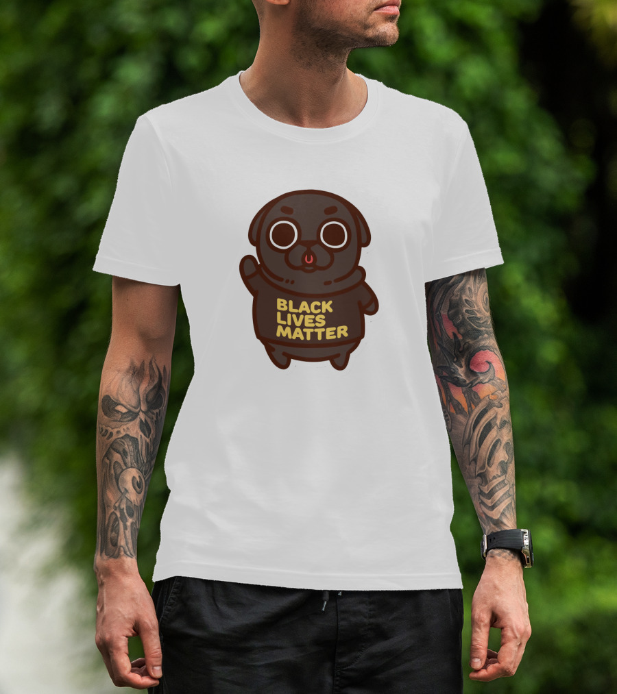 Cute Funny Pug Black Lives Matter T-Shirt
